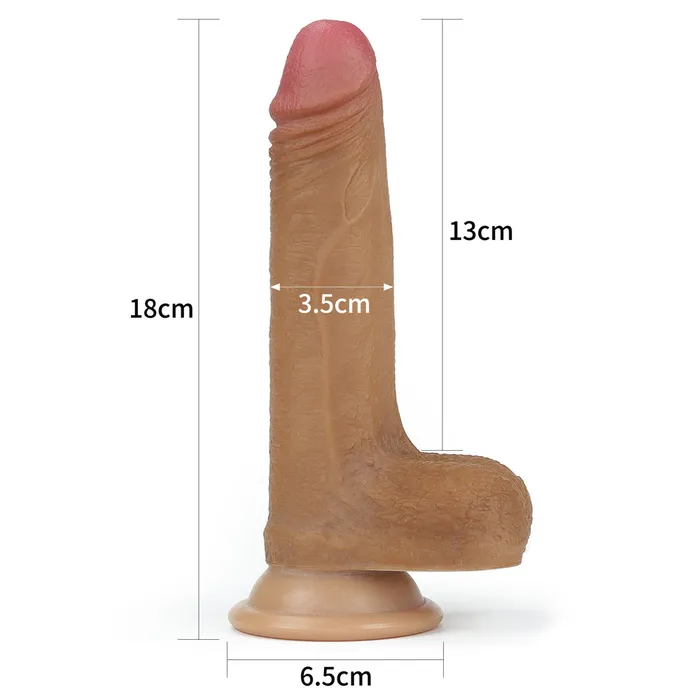 Lovetoy 7 Dual Layered Silicone Cock Dildo Brown Lovetoy Dildos