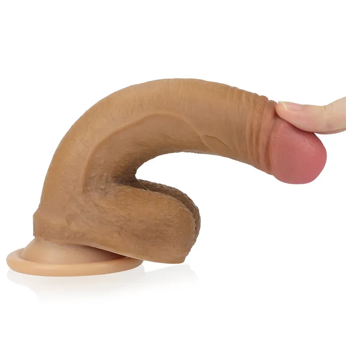 Lovetoy 7 Dual Layered Silicone Cock Dildo Brown Lovetoy Dildos