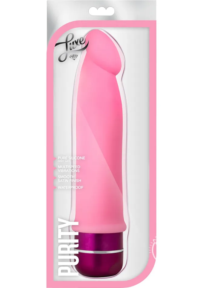 Luxe Female Sex Toys Luxe Purity Vibrating Dildo 75in Silicone