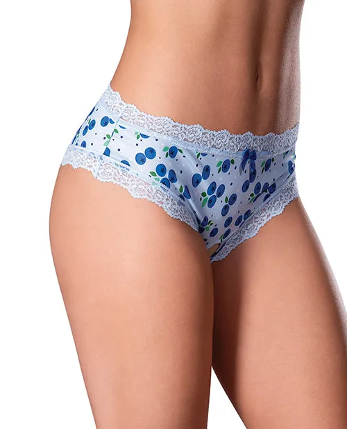 Magic Moments Intl Vibrators Sweet Treats Crotchless Boyshort Lube Blue SM