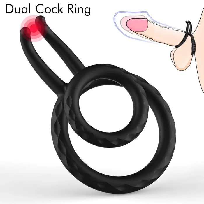 Male Sex Toys ADLTOYFUN Testicle Ring Dual Penis Cock Ring