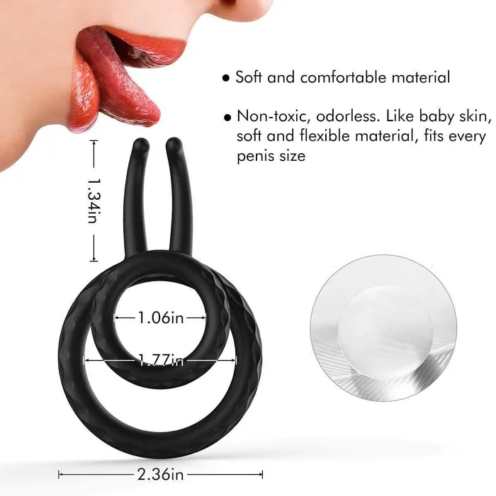 Male Sex Toys ADLTOYFUN Testicle Ring Dual Penis Cock Ring