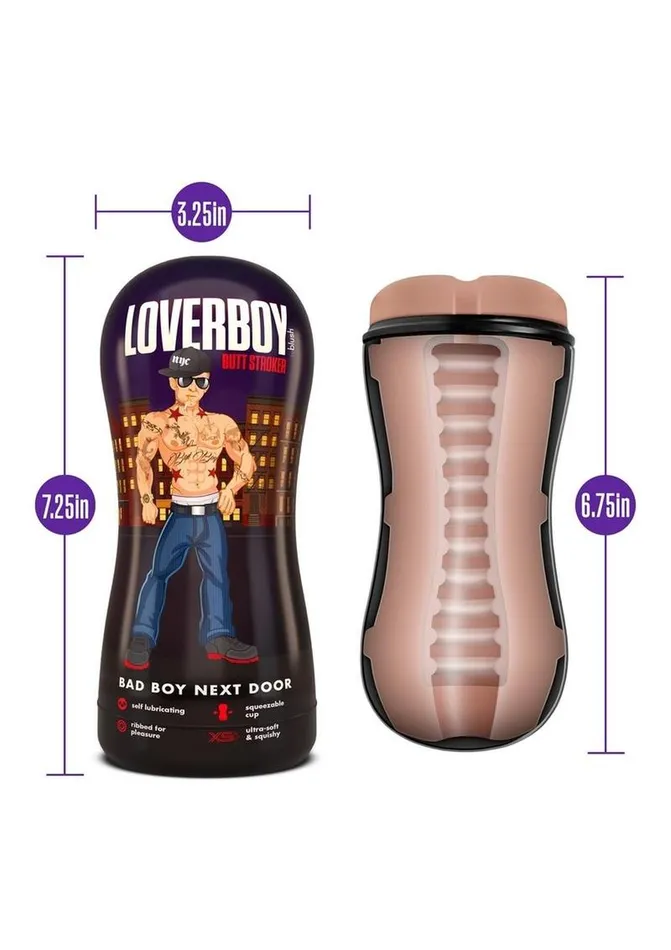 Male Sex Toys Coverboy Loverboy Bad Boy Next Door Self Lubricating Anal Pocket Stroker