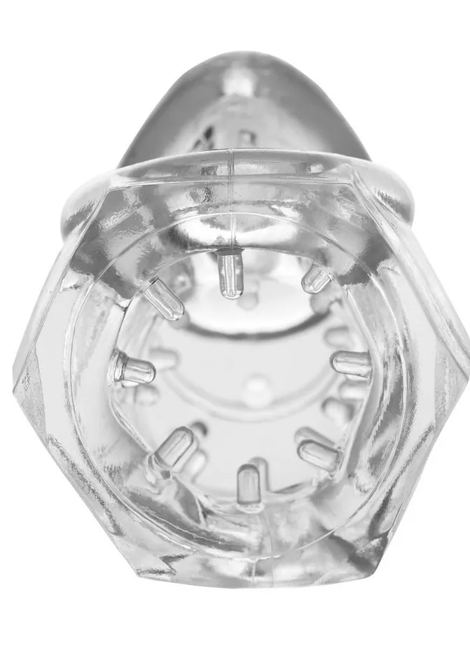 Male Sex Toys Master Series Master Series Detained 20 Restrictive Chastity Cage with Nubs