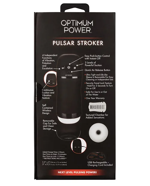 Male Sex Toys Optimum Power Pulsar Stroker Black California Exotic Novelties