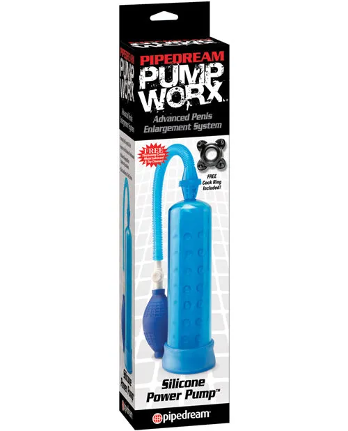 Male Sex Toys Pipedream Products Pump Worx Silicone Power Pump Blue