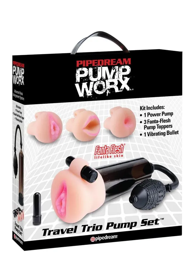 Male Sex Toys Pump Worx Pump Worx Travel Trio 9 Piece Penis Pump and Pleasure Sleeve