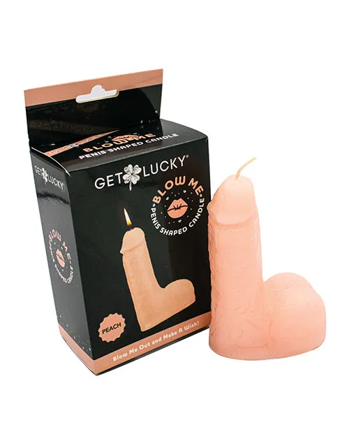 Male Sex Toys Thank Me Now INC Get Lucky 5 Blow Me Penis Candle Peach