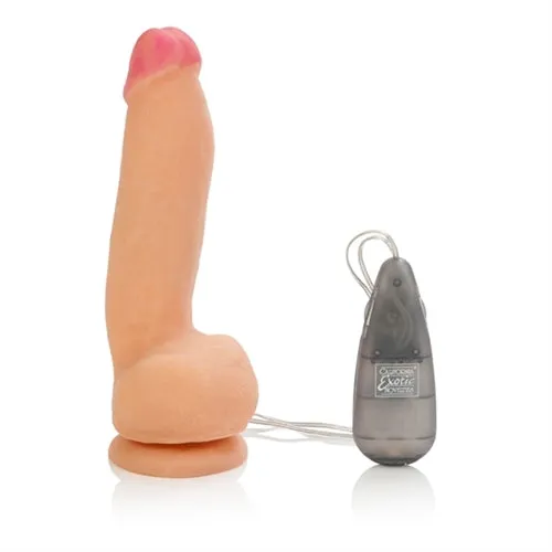 Max Vibrating Cock and Balls w Suction Cup CalExotics Dildos