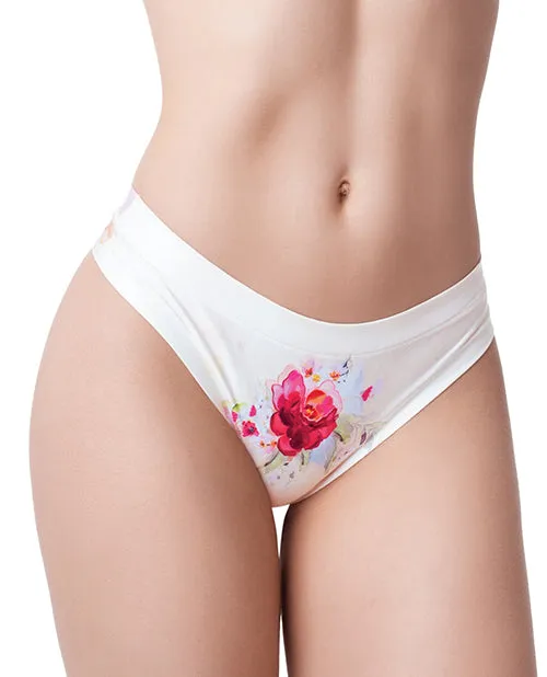 Mememe Flower Power Rose Printed Thong Large Mememe Usa LLC Male Sex Toys