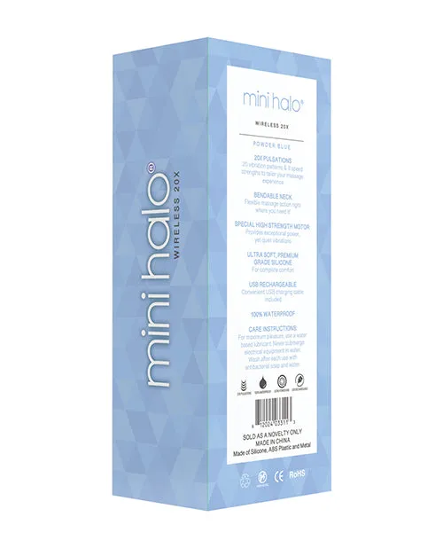 Mini Halo Wireless 20x Wand Powder Blue Thank Me Now INC Vibrators