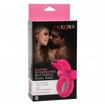 Nice and nasty Bz Vibrators Silicone Rechargeable Dual Butterfly Ring Pink Nice and nasty Bz Vibrators Silicone Rechargeable Dual Butterfly Ring Pink