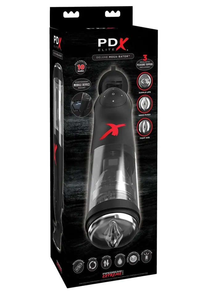 Pipedream Extreme Elite Rechargeable Deluxe MegaBator Masturbator PDX Elite Male Sex Toys