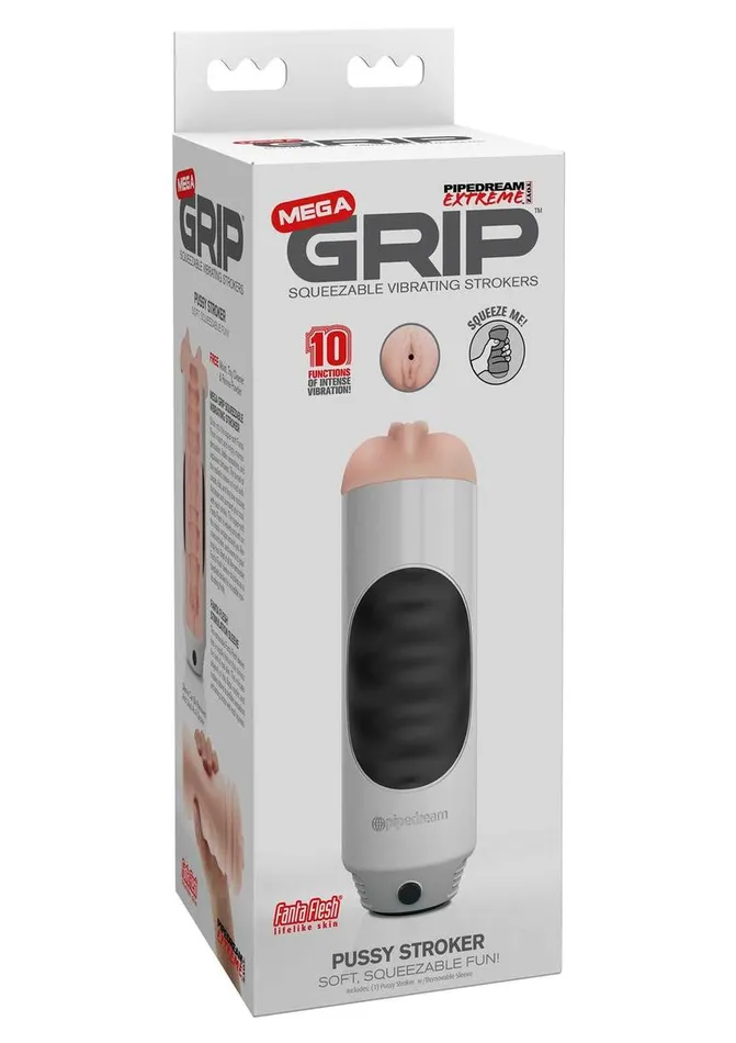 Pipedream Extreme Toyz Pipedream Extreme Toyz Mega Grip Vibrating Pussy Masturbator Pussy Male Sex Toys