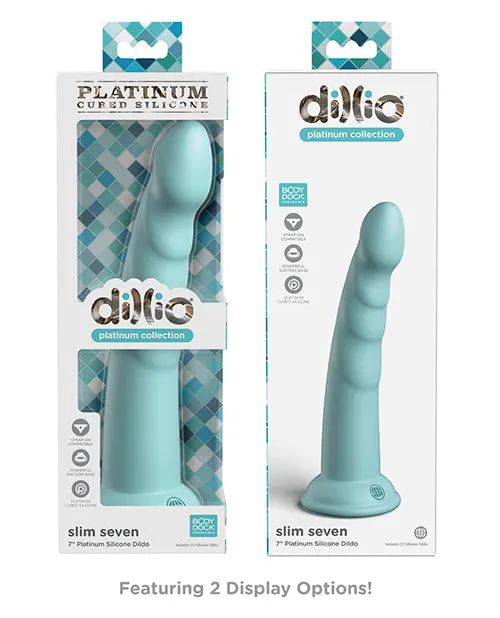 Pipedream Products Dildos Dillio Platinum 7 Slim Seven Silicone Dildo Teal