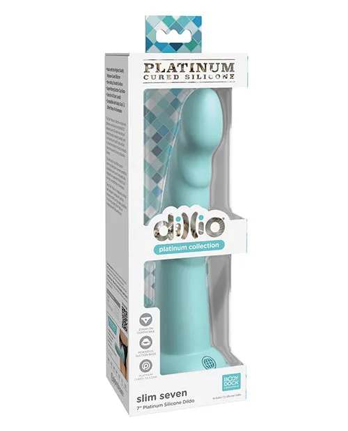 Pipedream Products Dildos Dillio Platinum 7 Slim Seven Silicone Dildo Teal