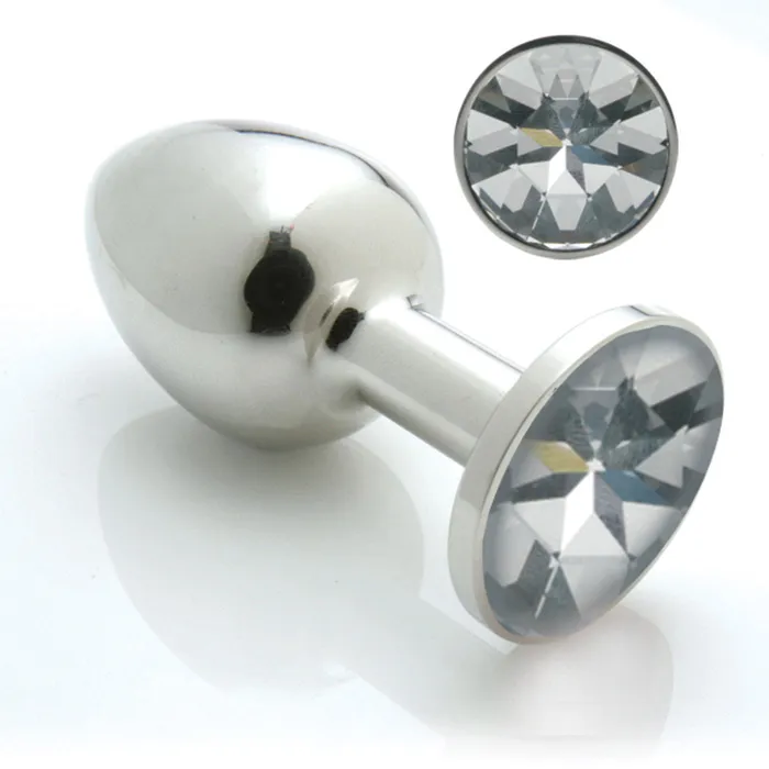 Pretty Plugs Anal Pretty Plugs Stainless Steel Butt Plug w Swarovski Crystal Large