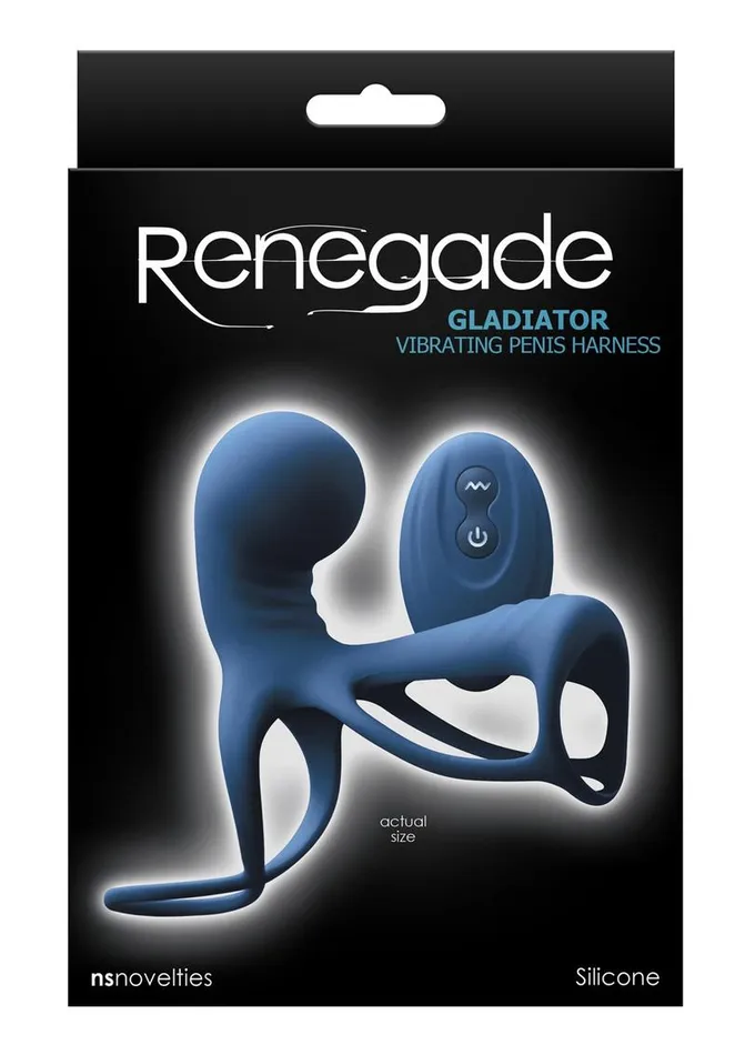 Renegade Female Sex Toys Renegade Gladiator Rechargeable Silicone Vibrating Penis Harness with Remote Control