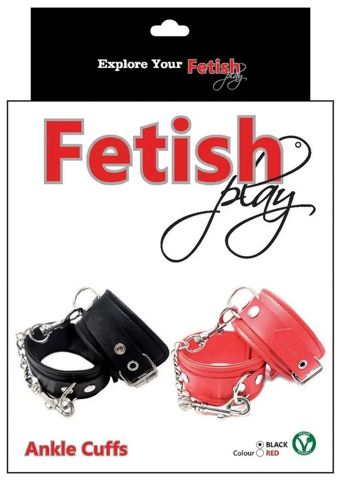 Rouge Fetish Play Ankle Cuffs Vegan Leather Couples