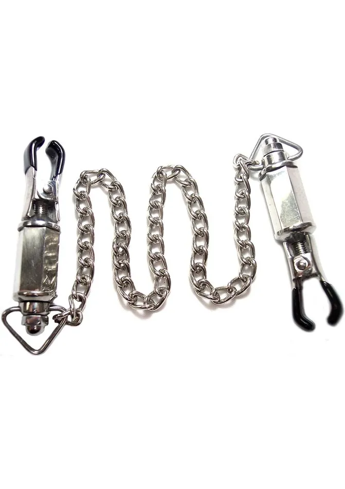 Rouge Weighted Adjustable Stainless Steel Nipple Clamps Rouge Female Sex Toys