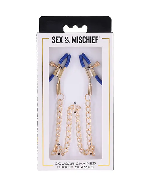 Sex Mischief Cougar Chained Nipple Clamps Sportsheets International Couples