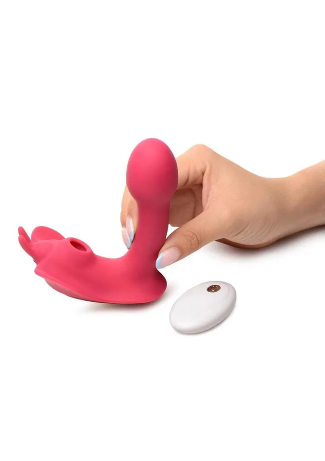 SHEGASM Female Sex Toys Shegasm Butterfy Tease Rechargeable Silicone 10x Clitoral Suction Stimulator with Remote Control