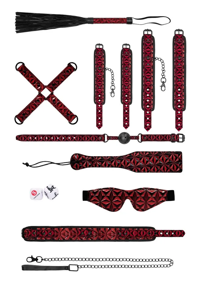 Shots America Couples Luxury Bondage Kit Burgundy