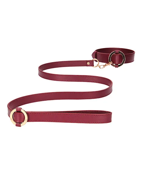 Shots America LLC Dildos Shots Ouch Halo Collar Leash Burgundy