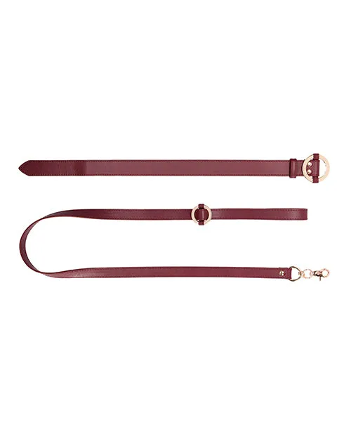 Shots America LLC Dildos Shots Ouch Halo Collar Leash Burgundy