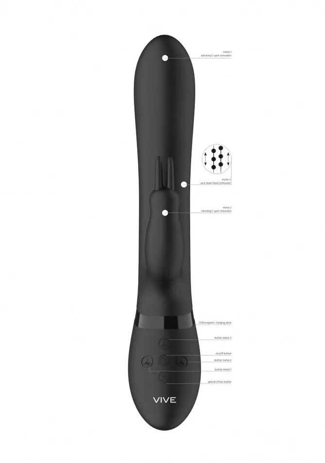 Shots America Vibrators Amoris Stimulating Beads Rabbit Black