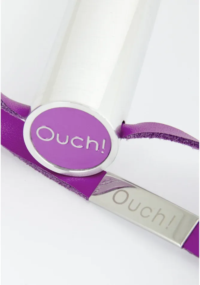 Shots America Vibrators Leather Gap Paddle Purple