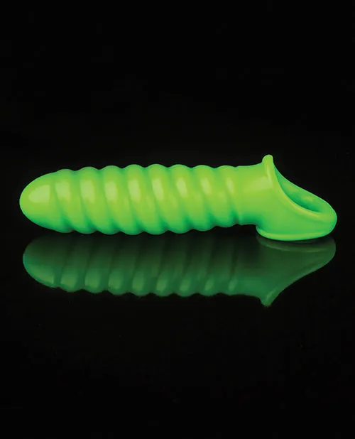 Shots Ouch Swirl Stretchy Penis Sleeve Glow in the Dark Shots America LLC Male Sex Toys