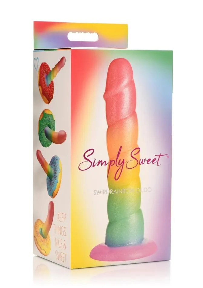 Simply Sweet Dildos Simply Sweet Swirl Silicone Rainbow Dildo