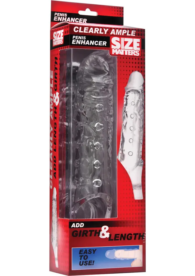 Size Matters Clearly Ample Penis Enhancer Sheath Size Matters Male Sex Toys