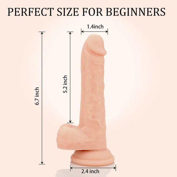 Sorlove 67 Inch Soft Realistic Suction Cup Dildo for Beginners Throat Trainer Anal