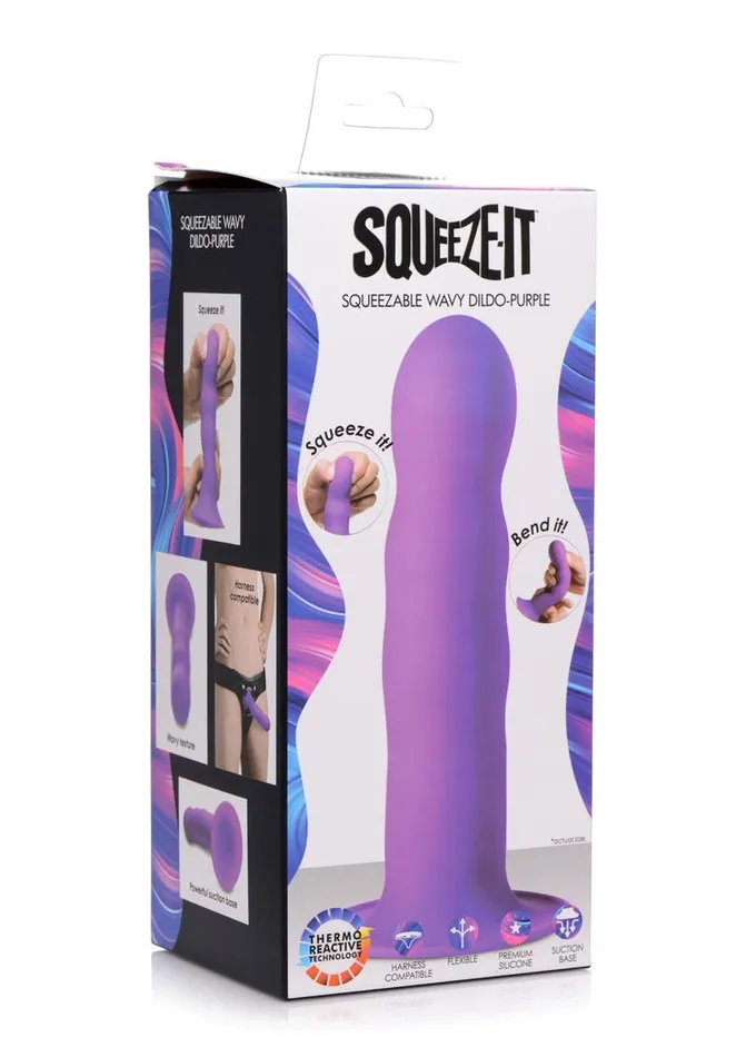 SQUEEZEIT Dildos SqueezeIt Squeezable Wavy Silicone Dildo