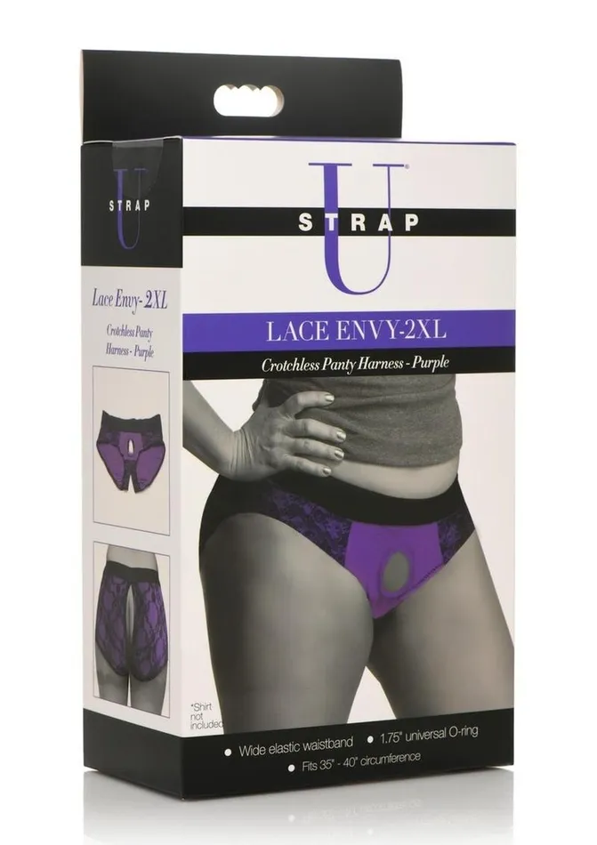 STRAP U Female Sex Toys Strap U Lace Envy Lace Crotchless Panty Harness