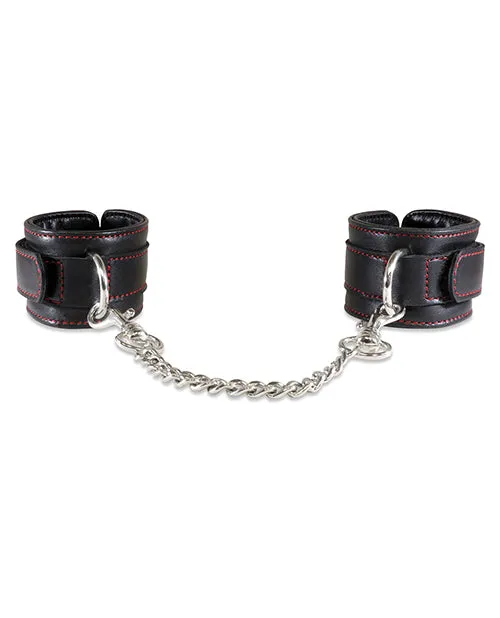 Sultra Leather Anal Sultra Lambskin Handcuffs Chain Black