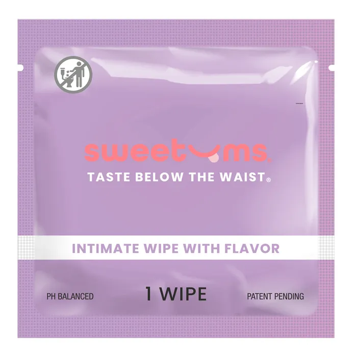 Sweetums Intimate Wipes Honey Lavender Flavor 10 ct Sweetums Female Sex Toys