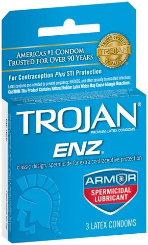 Trojan Vibrators Trojan Enz Spermicidal Lubricated Condoms