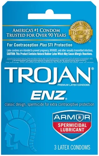 Trojan Vibrators Trojan Enz Spermicidal Lubricated Condoms