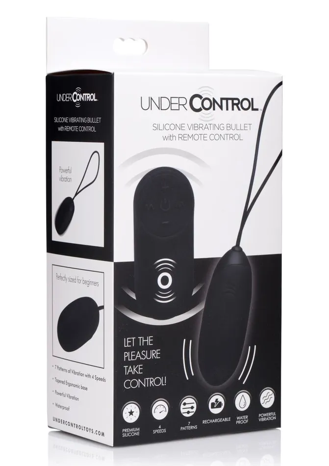 Under Control Rechargeable Silicone Vibrating Bullet with Remote Control Under Control Female Sex Toys