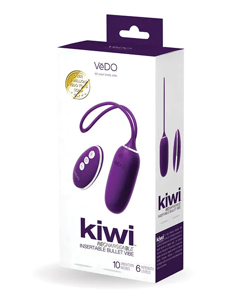 VeDO Kiwi Rechargeable Insertable Bullet Deep Purple Savvy Co Vibrators