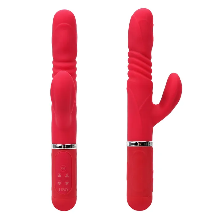 Vibrators BeBuZZed Bebuzzed Libo Thrusting Rotating GSpot Rabbit Vibrator Large Pink