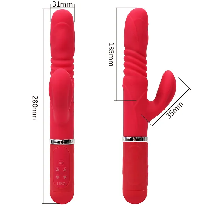 Vibrators BeBuZZed Bebuzzed Libo Thrusting Rotating GSpot Rabbit Vibrator Large Pink
