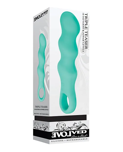 Vibrators Evolved Novelties INC Evolved Triple Teaser Vibrator Teal