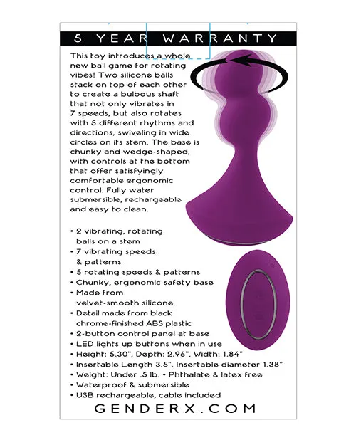 Vibrators Evolved Novelties INC Gender X Ball Game GSpot Vibe Purple
