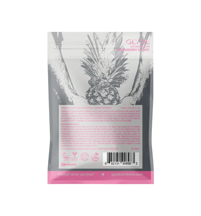 Vibrators Glyde Glyde Slimfit Organic Flavored Condoms 4pk
