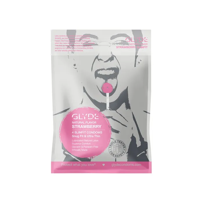 Vibrators Glyde Glyde Slimfit Organic Flavored Condoms 4pk