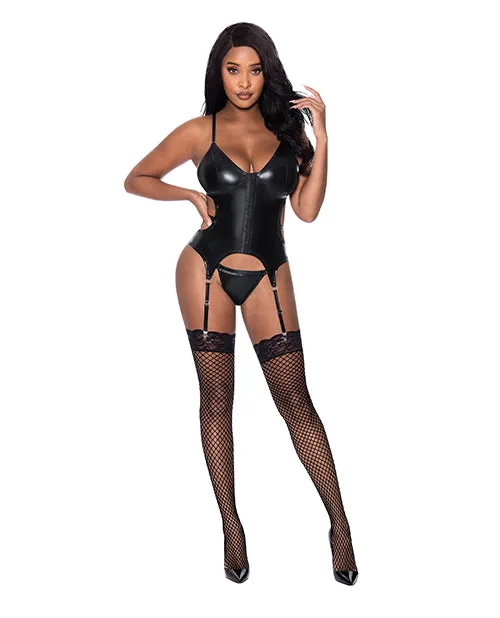 Vibrators Magic Moments Intl Club Candy Basque Cheeky Panty Black SM